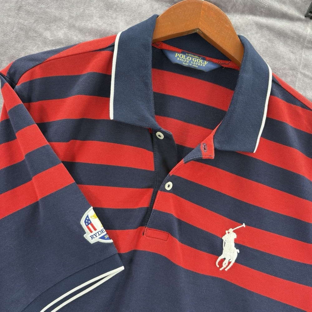 Polo Ralph Lauren Shirt Mens L Tall Ryder Cup 2014 USA Performance Big Pony